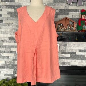 Croft & Barrow Size 3 X V Neck Top Sleeveless Cotton Casual Shirt